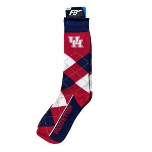 FBF Originals Socks Unisex OSFM Red Houston Cougars Argyle NCAA Crew Socks